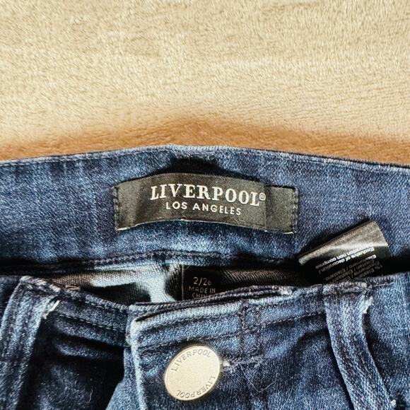 Liverpool Jeans Women 2/26 Columbia Blue Double Fray Hem Liv Non Skinny Skinny - Picture 3 of 14